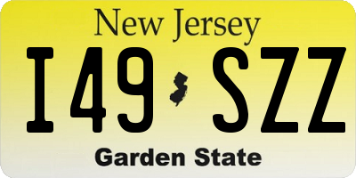 NJ license plate I49SZZ