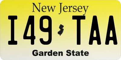 NJ license plate I49TAA
