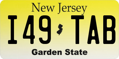 NJ license plate I49TAB