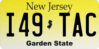 NJ license plate I49TAC