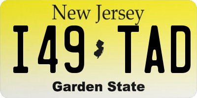 NJ license plate I49TAD