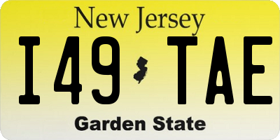 NJ license plate I49TAE