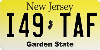 NJ license plate I49TAF