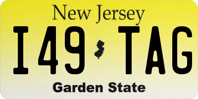 NJ license plate I49TAG