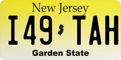 NJ license plate I49TAH
