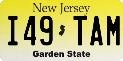 NJ license plate I49TAM
