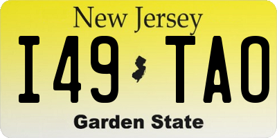 NJ license plate I49TAO
