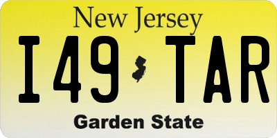 NJ license plate I49TAR