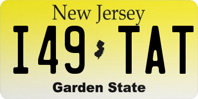 NJ license plate I49TAT
