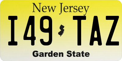 NJ license plate I49TAZ