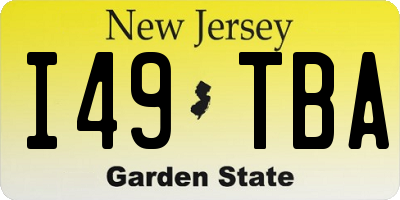 NJ license plate I49TBA