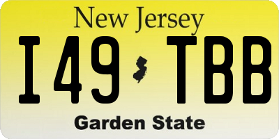 NJ license plate I49TBB