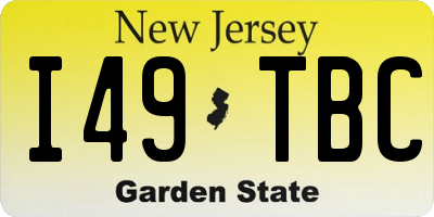 NJ license plate I49TBC