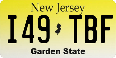NJ license plate I49TBF