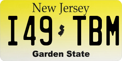NJ license plate I49TBM