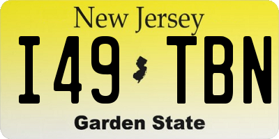 NJ license plate I49TBN