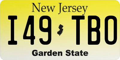 NJ license plate I49TBO