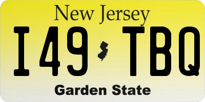 NJ license plate I49TBQ