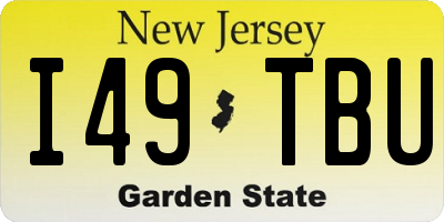 NJ license plate I49TBU