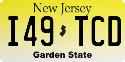 NJ license plate I49TCD