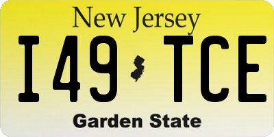 NJ license plate I49TCE