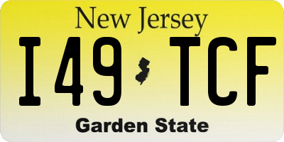 NJ license plate I49TCF