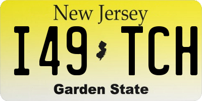 NJ license plate I49TCH