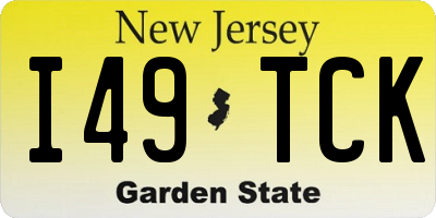 NJ license plate I49TCK