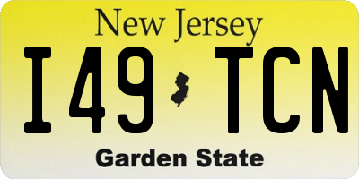 NJ license plate I49TCN