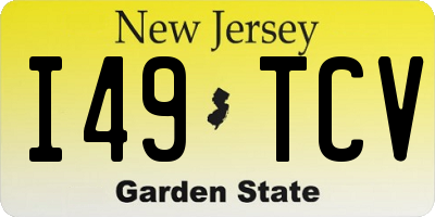 NJ license plate I49TCV