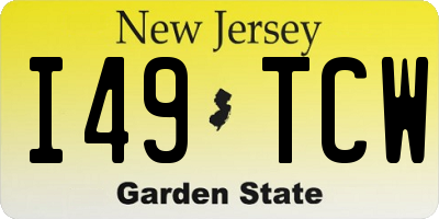 NJ license plate I49TCW