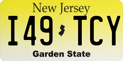 NJ license plate I49TCY