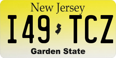 NJ license plate I49TCZ
