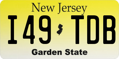 NJ license plate I49TDB