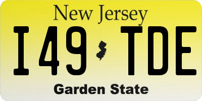 NJ license plate I49TDE