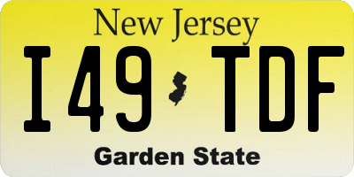 NJ license plate I49TDF