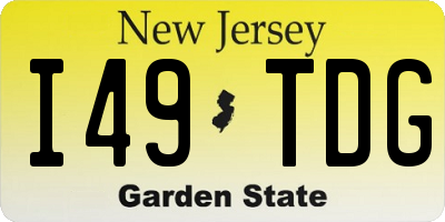 NJ license plate I49TDG