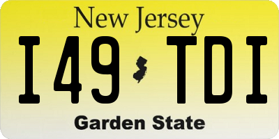 NJ license plate I49TDI