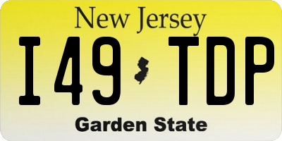 NJ license plate I49TDP