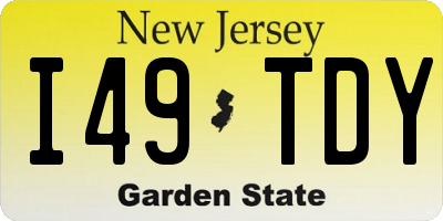 NJ license plate I49TDY
