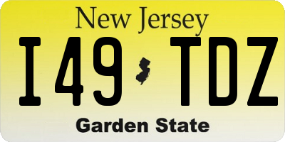 NJ license plate I49TDZ