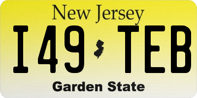 NJ license plate I49TEB
