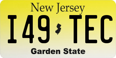 NJ license plate I49TEC