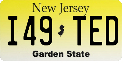 NJ license plate I49TED