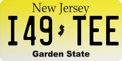 NJ license plate I49TEE