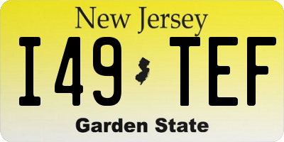 NJ license plate I49TEF