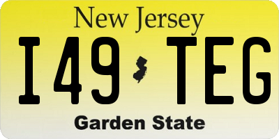 NJ license plate I49TEG