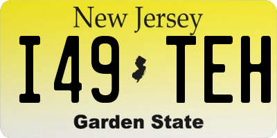 NJ license plate I49TEH