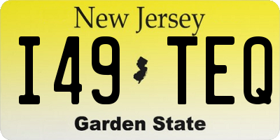 NJ license plate I49TEQ
