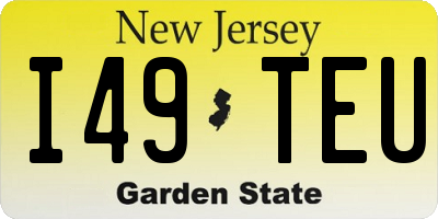 NJ license plate I49TEU